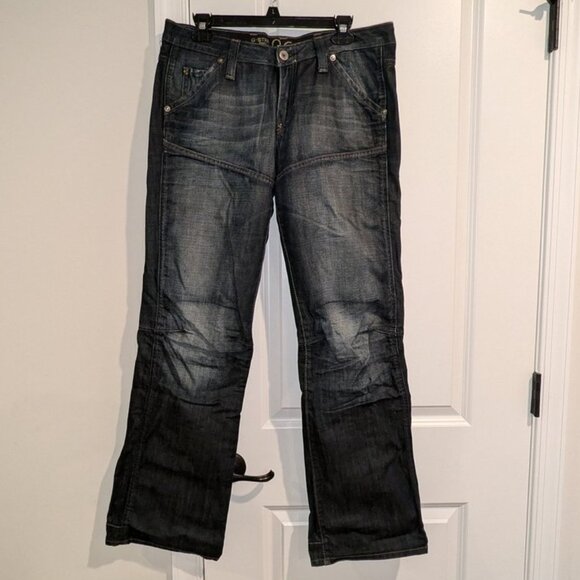 G-Star Raw 96 Elwood Heritage Loose Fit Bootcut Leg Dark Wash Denim Jeans Pants - Picture 1 of 6
